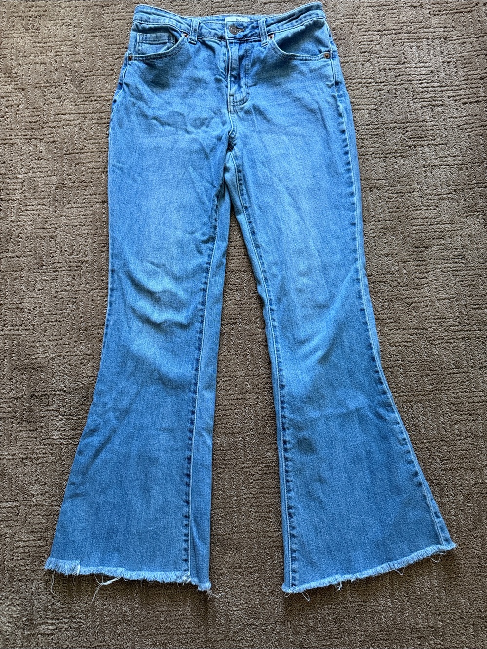 bp Blue Flare Jeans with Raw Hem